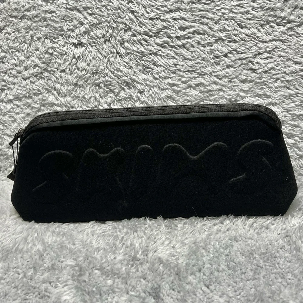 Skims Neoprene Pouch Bag Black Water Resistant Make‎ Up Toiletry Travel Clutch